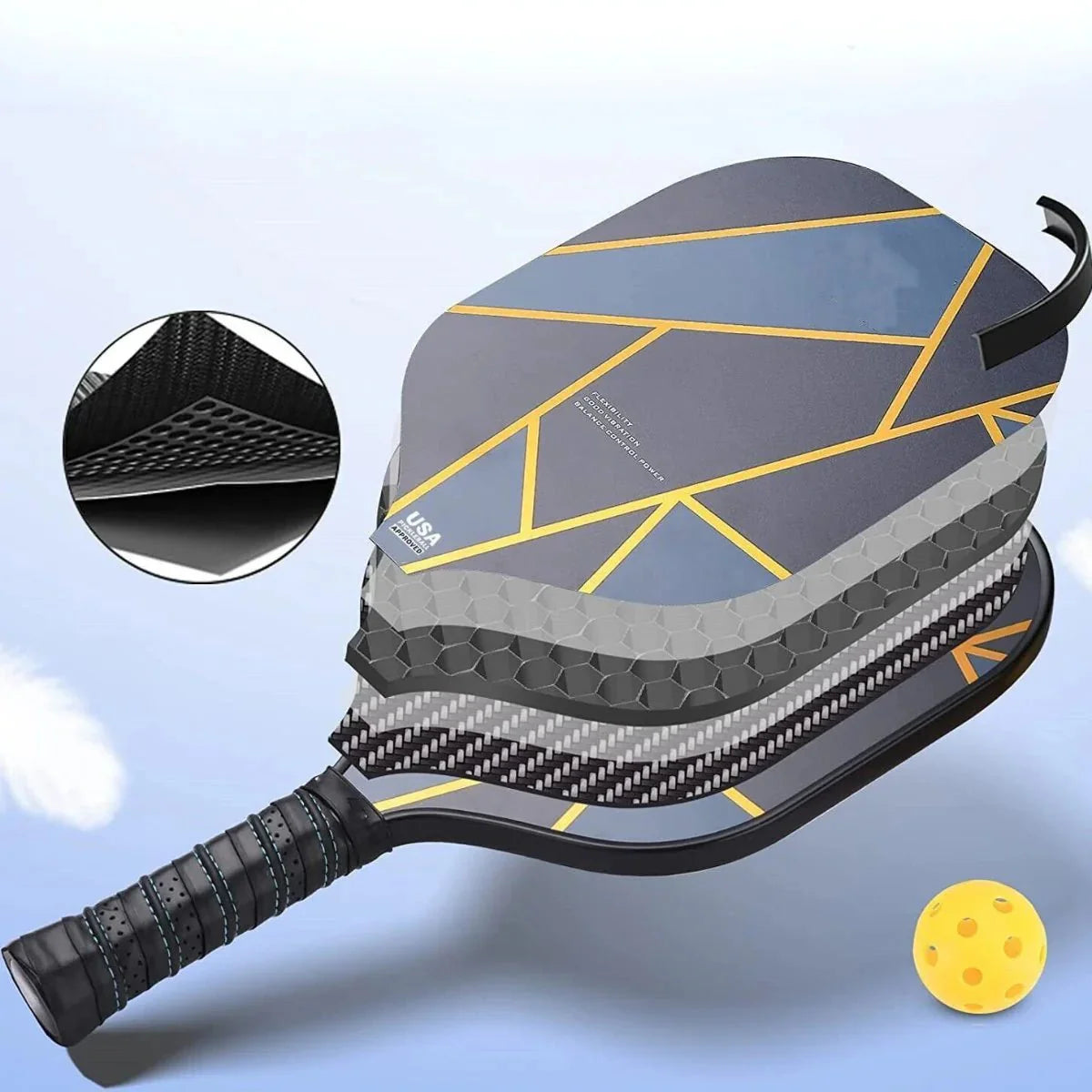 Lightning Pickleball SET 2x Paddles 4x balls