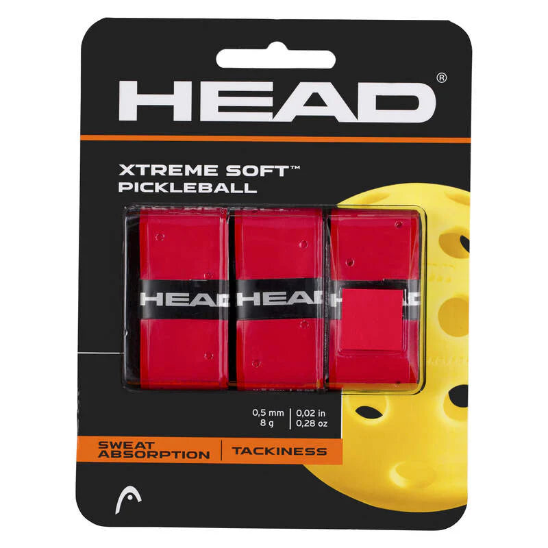 HEAD Xtreme Soft Pickleball Overgrip - 3 Pack - Red