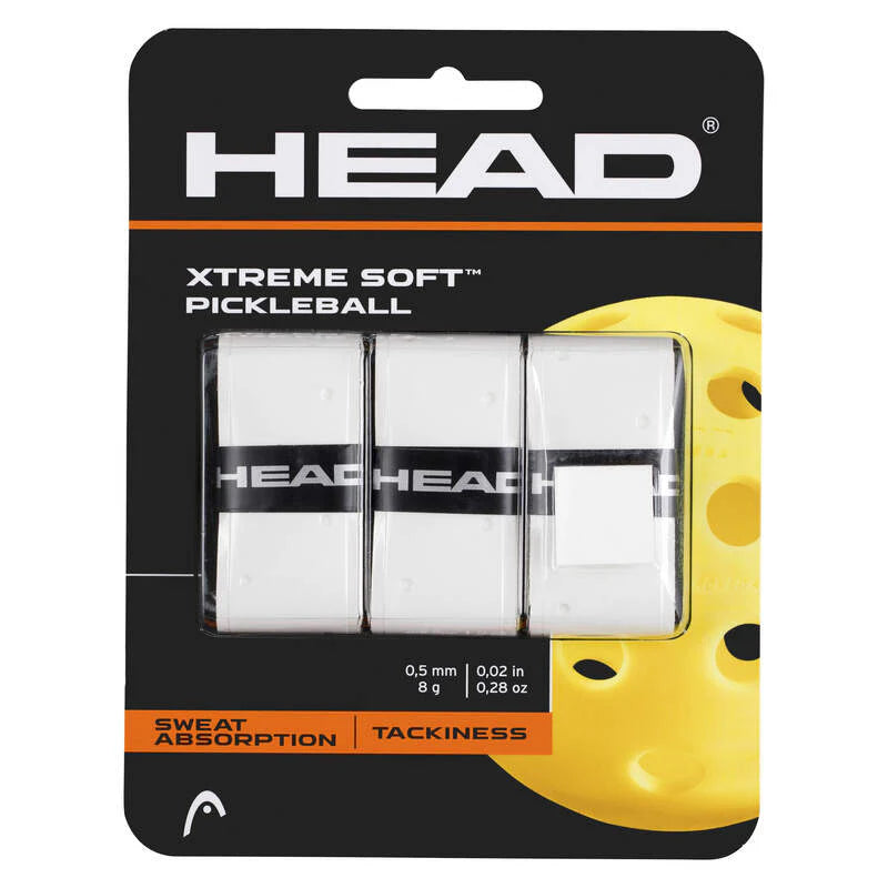 HEAD Xtreme Soft Pickleball Overgrip - 3 Pack - White