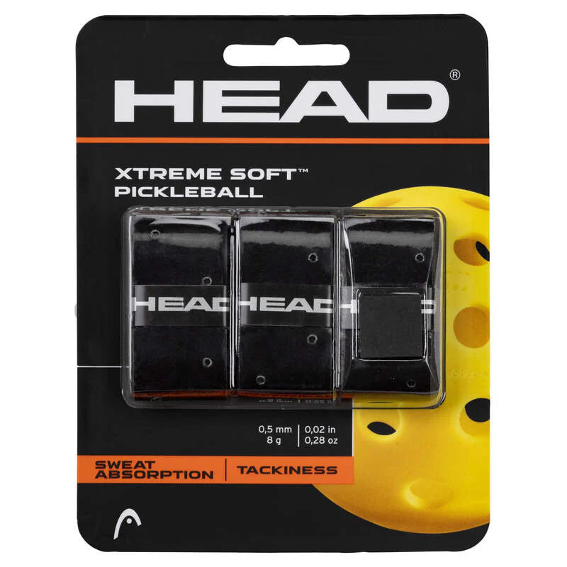 HEAD Xtreme Soft Pickleball Overgrip - 3 Pack - Black
