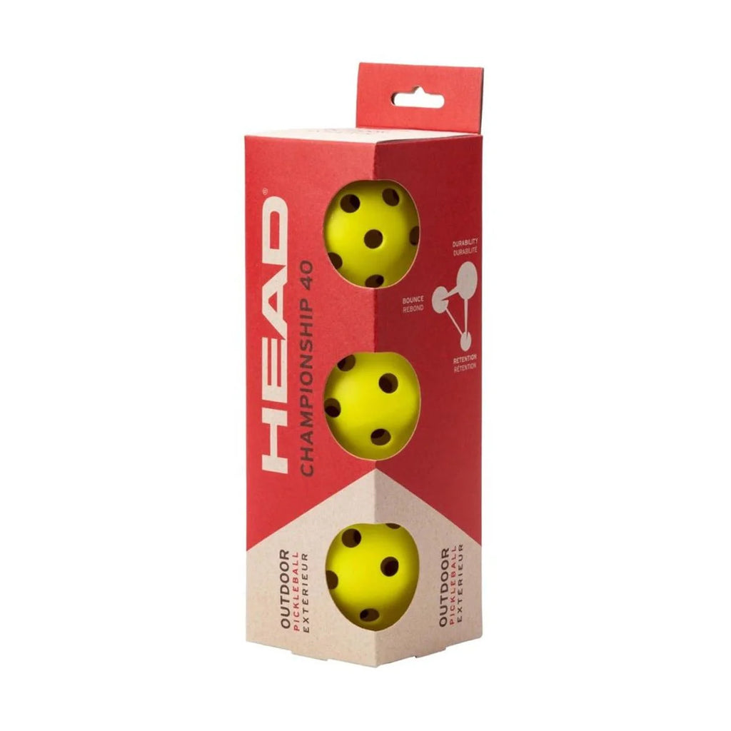 HEAD Championship 40 Outdoor Pickleball (Pack of 3)